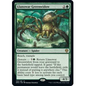 画像: 【ENG/DMU/Foil★】ラノワールの緑後家蜘蛛/Llanowar Greenwidow [緑] 『R』